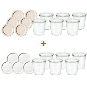 [1+1 실리콘+독일PE뚜껑5개 포함] WECK 웩서울 몰드 580ml WE742 1박스 6개