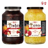 꽃샘 꿀대추차 1KG +꿀사과차 1KG (2KG) 액상차 과일청