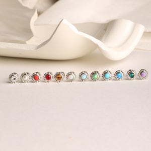 엘도라 탄생석 써지컬스틸 피어싱 12color (귀걸이로 변경가능)