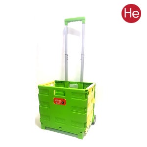 이지카트 올칼라 그린옐로우 M 접이식 플라스틱 접이식 핸드 장바구니 손수레 쇼핑 카트