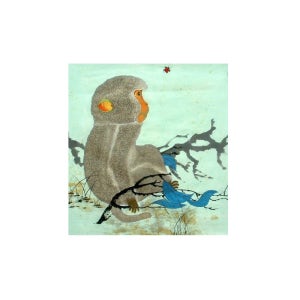 핸드페인팅 출세 장수 동양화 원숭이그림 풍수 아트액자 65x70cm 수작업 캔버스유화