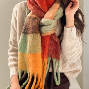 비비드 수술 체크 머플러 목도리 4color