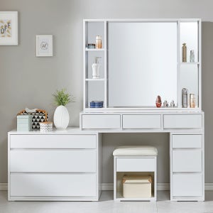 빅토리아 수납 거울 확장형 화장대 옷 서랍장 콘솔 수납장