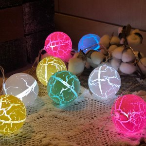 LED 건전지전구 감성캠핑 조명 장식 크랙볼칼라 백색 크리스마스 트리 앵두 무드소품