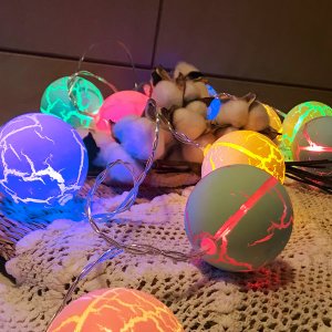LED 건전지전구 감성캠핑 조명 장식 크랙볼칼라 칼라 크리스마스 트리 앵두 무드소품