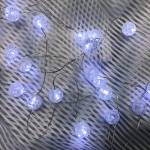 LED 건전지전구 장식 조명 와이어캔디볼 20p 백색 크리스마스 트리 앵두 무드소품