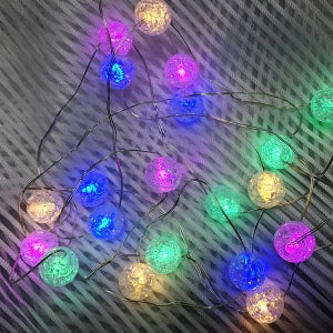 LED 건전지전구 장식 조명 와이어캔디볼 20p 칼라 크리스마스 트리 앵두 무드소품 장식조명