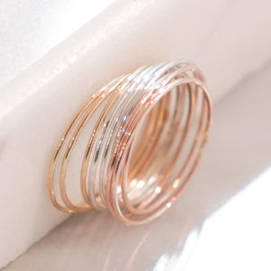 14k 실반지 레이어드 열손가락 우정반지 가드링