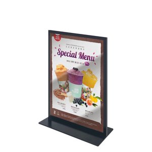 MY 고급형-테이블형 철제POP꽂이-A4 세로흑색 T자형