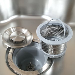 싱크대 음식물탈수기 전용 고급형 점보 스텐거름망 스텐덮개 세트 한일전기