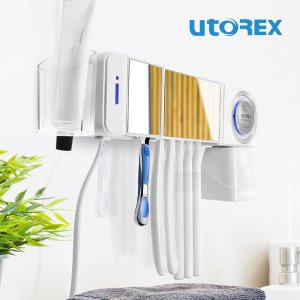 유토렉스 퍼펙트케어 칫솔살균기 건조기 무드램프 거울도어 UTC-57MW