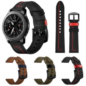 갤럭시기어S2 클래식 42mm 호환 포인트 라인 컬러 모던 레더 가죽 밴드 시계줄 스트랩