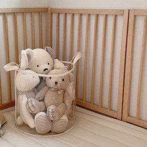 Amoo 국산 원형 투명 장난감정리함 바구니 아무정리함 블럭 수납함 (대)