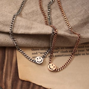 [제작무배] 4미리 스마일 체인 써지컬스틸목걸이