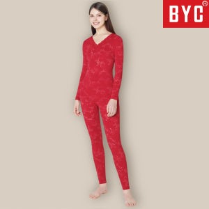 BYC 여성 내의 겨울내복 르송 모달 번아웃 9부 상하세트
