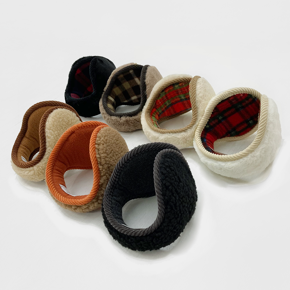 겨울 방한 털 체크 패션 귀마개 남자 여자 커플 귀도리