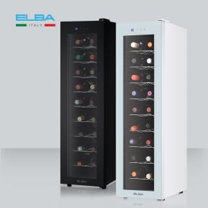 엘바 슬림형 반도체 와인냉장고 18병 퓨어화이트 가정용 저소음 와인셀러 EW60W18
