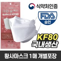 퓨어텍 크린숨 플러스 황사마스크 KF80 보건용 1매