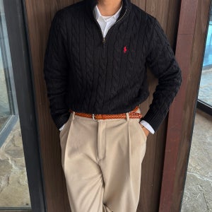 폴로 랄프로렌 남자 코튼 꽈배기 하프집업 반집업 니트 ( 9 color )