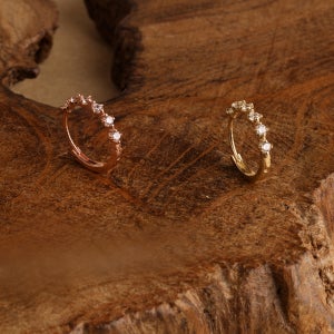 [무배/전체14k] 다이아 도트 이너컨츠 귓볼 골드 원터치링 귀걸이 2color