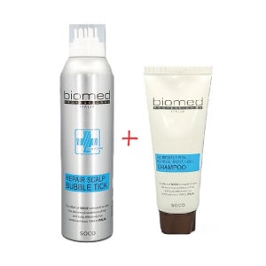 바이오메드 리페어 스캘프 버블틱 300ml +바이오메드 쿨샴푸 100ml / 두피진정 쿨링효과 탄산버블 두피건강 미용실사용