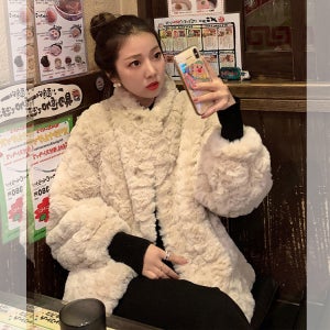 2020신상 토끼털 뽀글이 여성 겨울 후리스 자켓