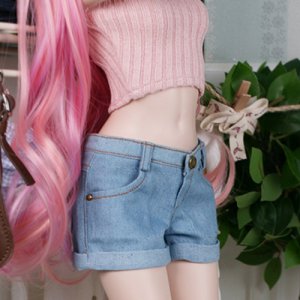 구체관절인형 옷 롤업 숏 팬츠 연청 60cm SD 도리스돌