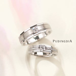 (카린) 천연 3부 다이아몬드 웨딩밴드 결혼반지 커플링디자인 남녀 세트