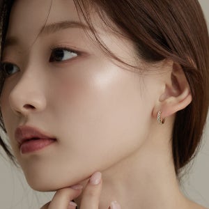 골드앤디어 14K 골드필드 미니 민자 큐빅 링귀걸이 3 size