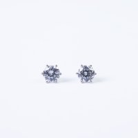 [쏘네] 전체 실버 925 솔리테어 6프롱 귀걸이, All Silver 925 Solitaire 6Prong Earrings