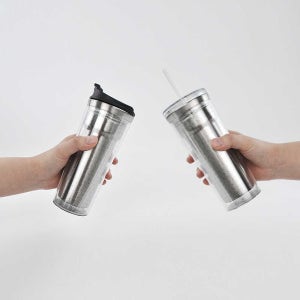 국산 스텐 304 이중 듀오 텀블러 430ml 카페 스텐 빨대컵 보틀 뚜껑 콜드컵 답례품