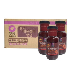 청정원 화끈한 매운갈비양념 280g x 20병 1박스