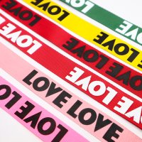 25mm lovelove love 패턴 리본 원단 끈 만들기 재료 키링 포장 부자재