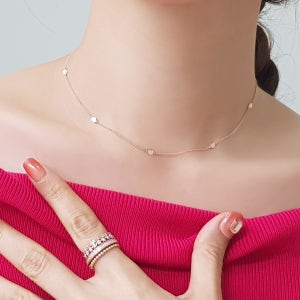 (미니 하트 초커 목걸이)14k 18k 레이어드 귀여운 여친 선물 미니 은은한 여성스러운
