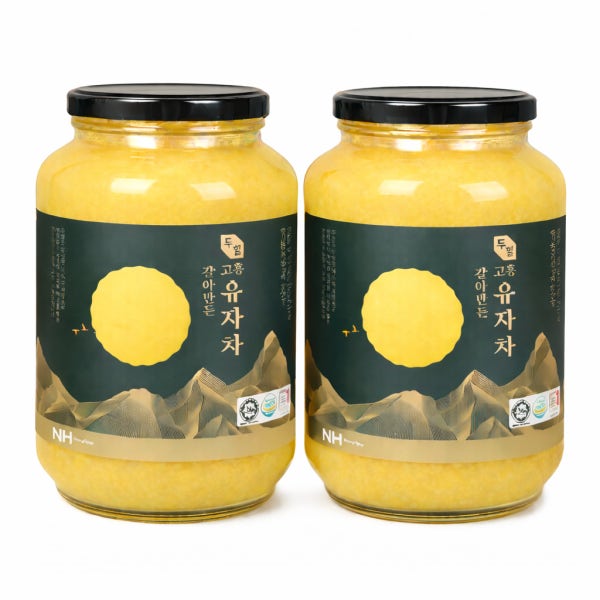 고흥 유자차 유자청 수제 갈아만든 유자 에이드 두원농협 두힐 2kg2병 세트