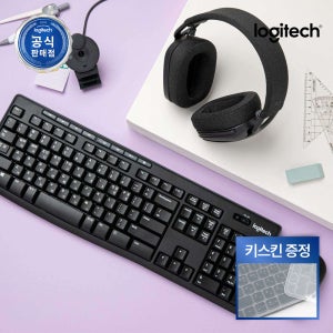 [오!로지][키스킨증정][N배송] 로지텍코리아 공식 MK295 콤보 무소음 무선 키보드 마우스 세트 그래파이트, 멤브레인