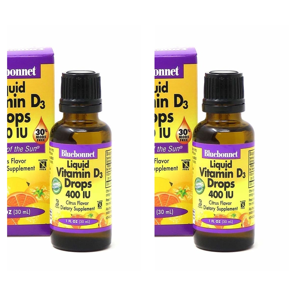 블루보넷 <b>리퀴드 비타민 D3 드랍</b> 시트러스 맛 <b>400IU</b> 액상 30ml 2병