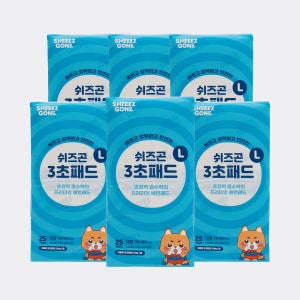 쉬즈곤 강아지 3초패드 프리미엄 논슬립 고흡수 배변패드 대형 6팩 150매