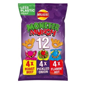 워커스 몬스터 먼치 25g 3x4개입 3가지 맛 Walkers Monster Munch Variety Snacks 12X25g