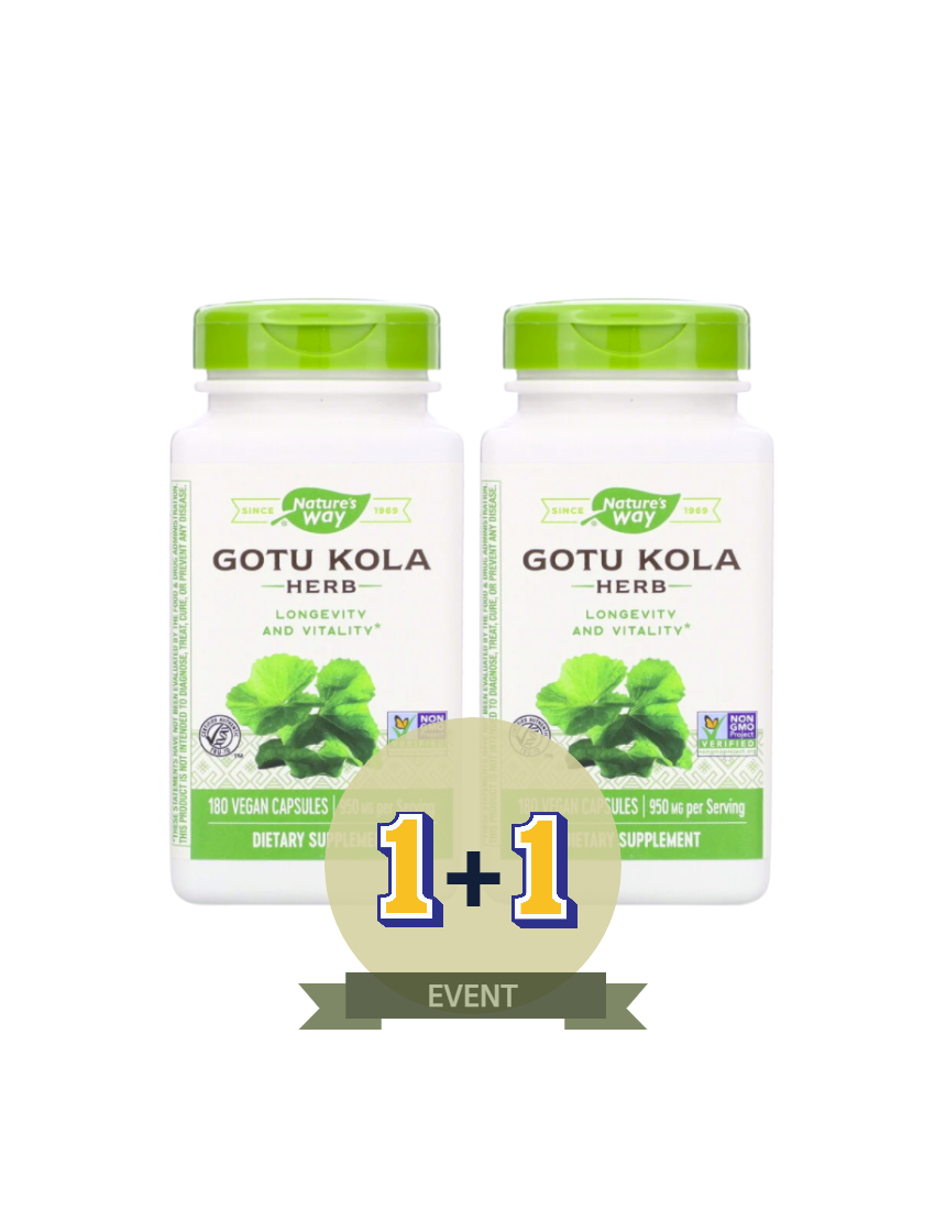 (1+1) <b>네이쳐스웨이</b> 고투콜라 허브 병풀 950mg 180캡슐 x 2개/4개