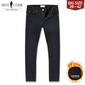 남자 겨울 기모 청바지 블랙진 빅사이즈 워싱진, HC210