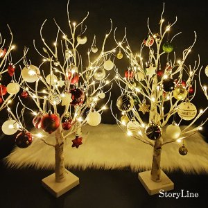스토리라인 크리스마스 미니트리 자작나무 소형트리 47cm(전구 24개)