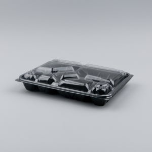 [DL] 샐러드 찬용기 SET / S-0319(7칸) / 블랙 2박스 300SET