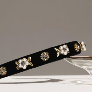 [ 루드] 플라워 크리스탈 진주 헤어밴드 머리띠 L20WFAC35