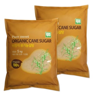 퓨어스윗 비정제 유기농설탕 10kg(5kgx2ea)/친환경 비정제원당