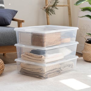 아이리스 침대 밑 언더베드 옷 이불 수납 보관 정리함 리빙박스 피노 대형 4개