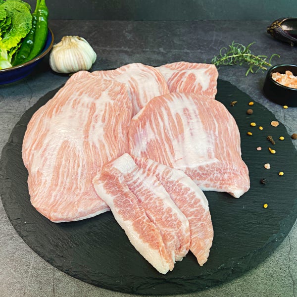 항정살 보리먹인 돼지 통항정살 수육 김치찜 천겹살 구이 덮밥 캠핑 음식 요리 고기 특수부위