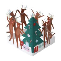 MeriMeri 메리메리 - Dancing Reindeer Card