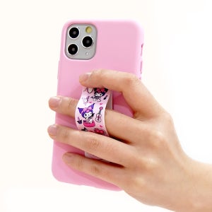 산리오 이지홀더 핑거스트랩 그립톡 핸드폰 거치대 쿠로미 메이크업