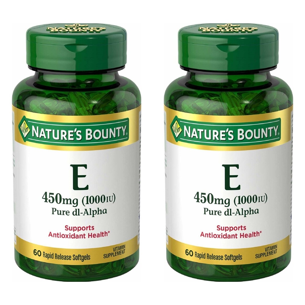 Natures Bounty <b>비타민 E</b> Pure <b>dl-</b>Alpha <b>450mg</b>(1000IU) 60정 2병